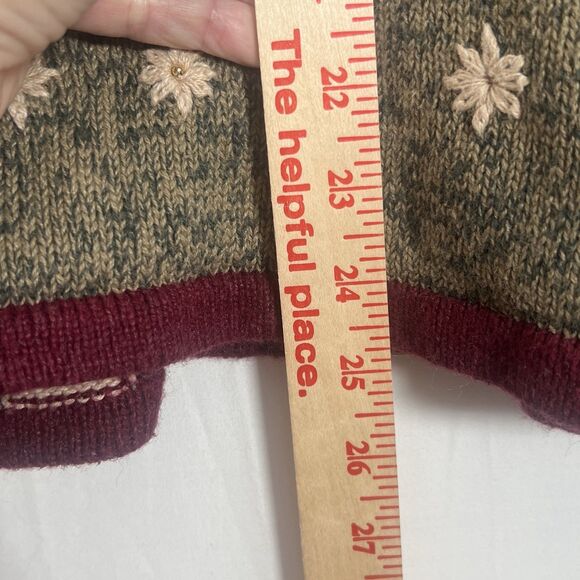 Christopher & Banks XL Christmas Sweater Hand Embroidered Tree Stockings Gifts - Picture 9 of 10